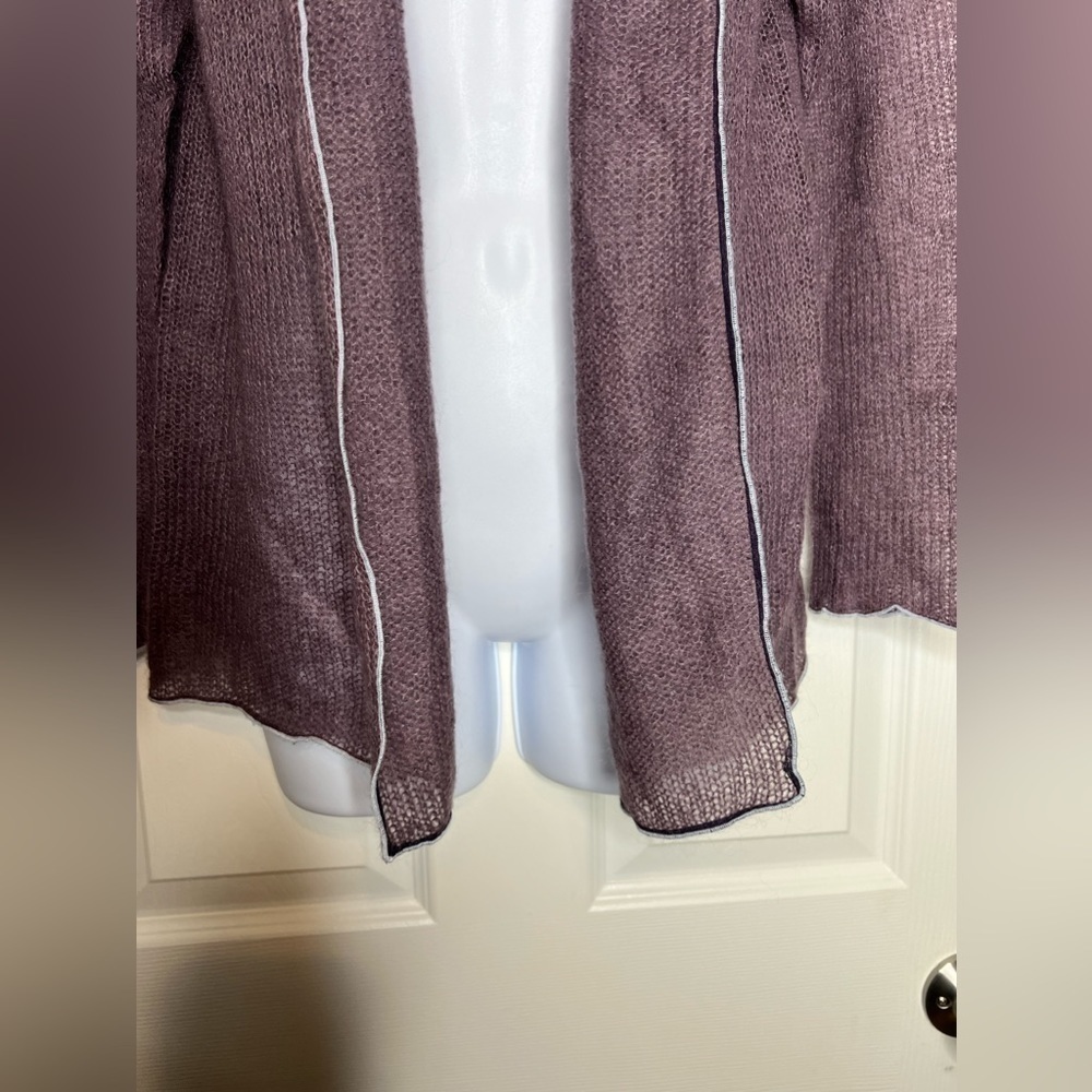 Divertimento Women’s 2 Mohair Knit Cardigan Sweater Purple Xs Made In France - Picture 14 of 15